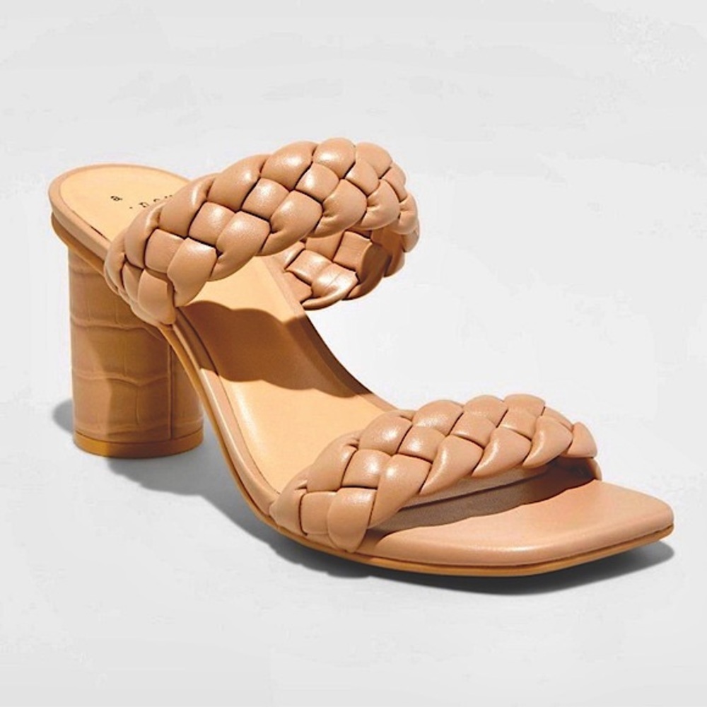 A New Day Brown Braided Mule Heels